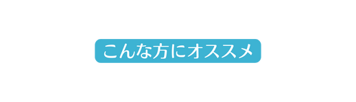 こんな方にオススメ